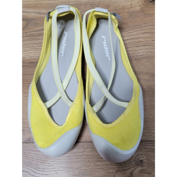 Rider Women's Yellow Elastic Criss-Cross Strap Flats Size EU 40